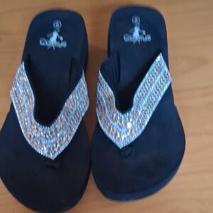Black and Silver Women's Sandals